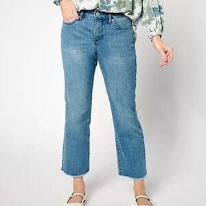 NYDJ Marilyn Ankle Womens Plus 22WP Stunning Fray Hem in Cool Embrace A639538